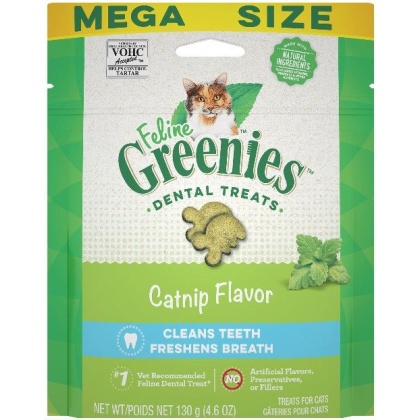 Greenies Feline Natural Dental Treats Catnip Flavor