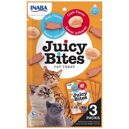 Inaba Juicy Bites Cat Treat Fish and Clam Flavor