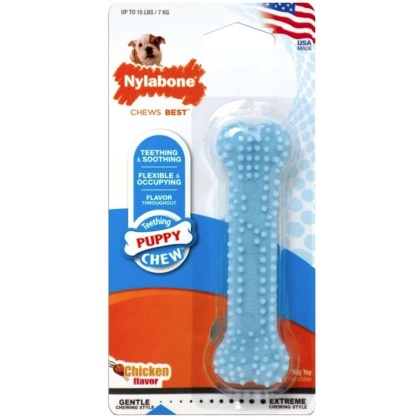 Nylabone Puppy Chew Dental Bone Chew Toy - Blue