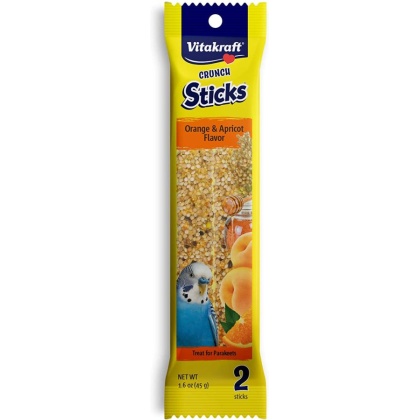 Vitakraft Crunch Sticks Parakeet Treat - Orange & Apricot Flavor