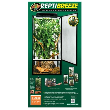 Zoo Med Reptibreeze Open Air Aluminum Screen Cage - Black