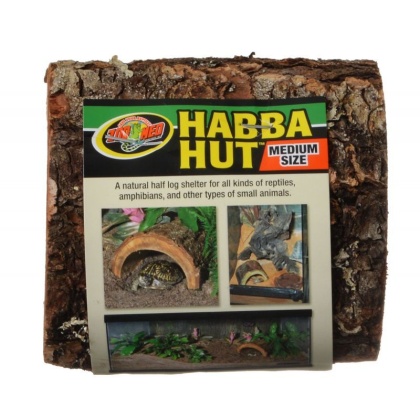 Zoo Med Habba Hut Natural Half Log with Bark Shelter